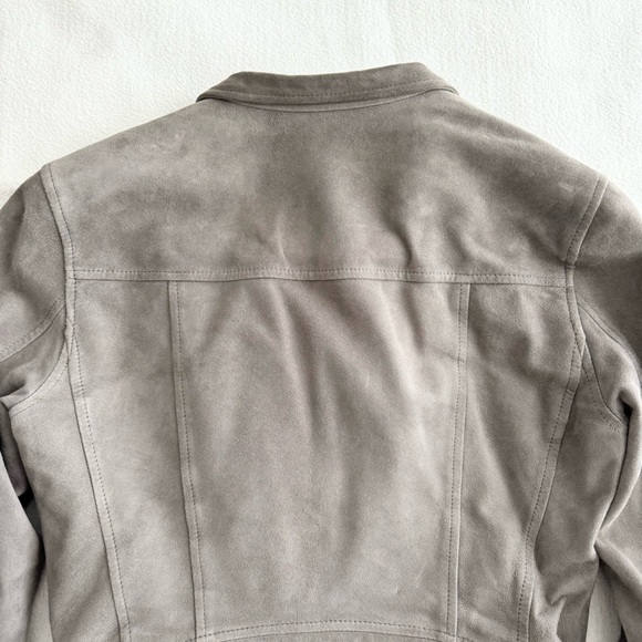 Club Monaco Collection Grey Suede Moto Jacket S - Picture 11 of 16